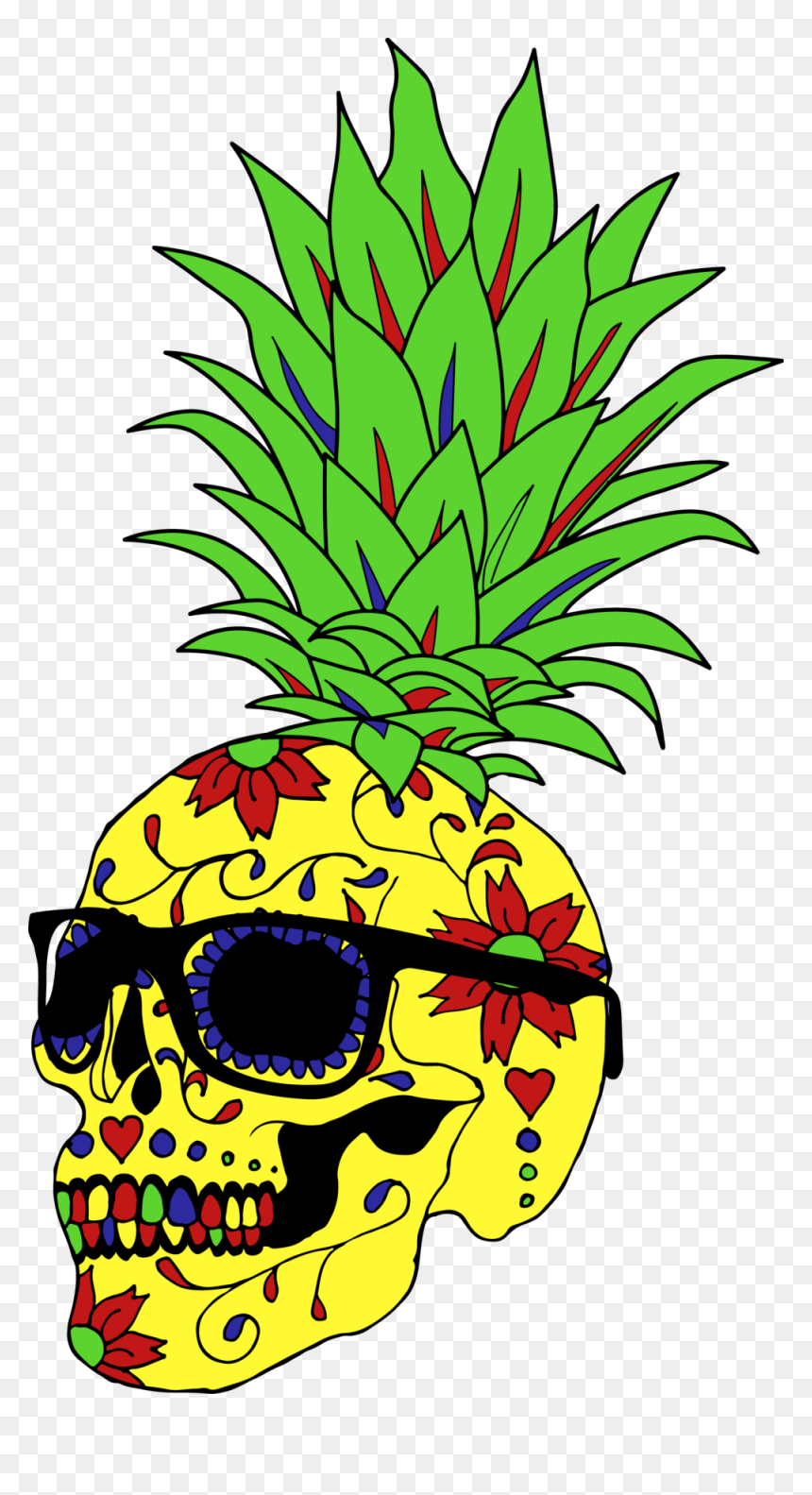 Clipart Skull Pineapple - Pineapple Skull Png, Transparent Png - skull emoji png