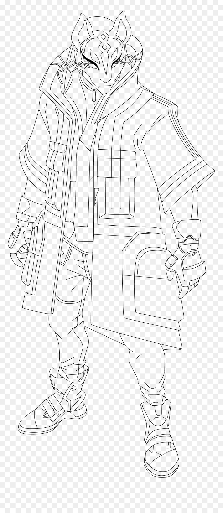 Line Art, HD Png Download - fortnite default skin png