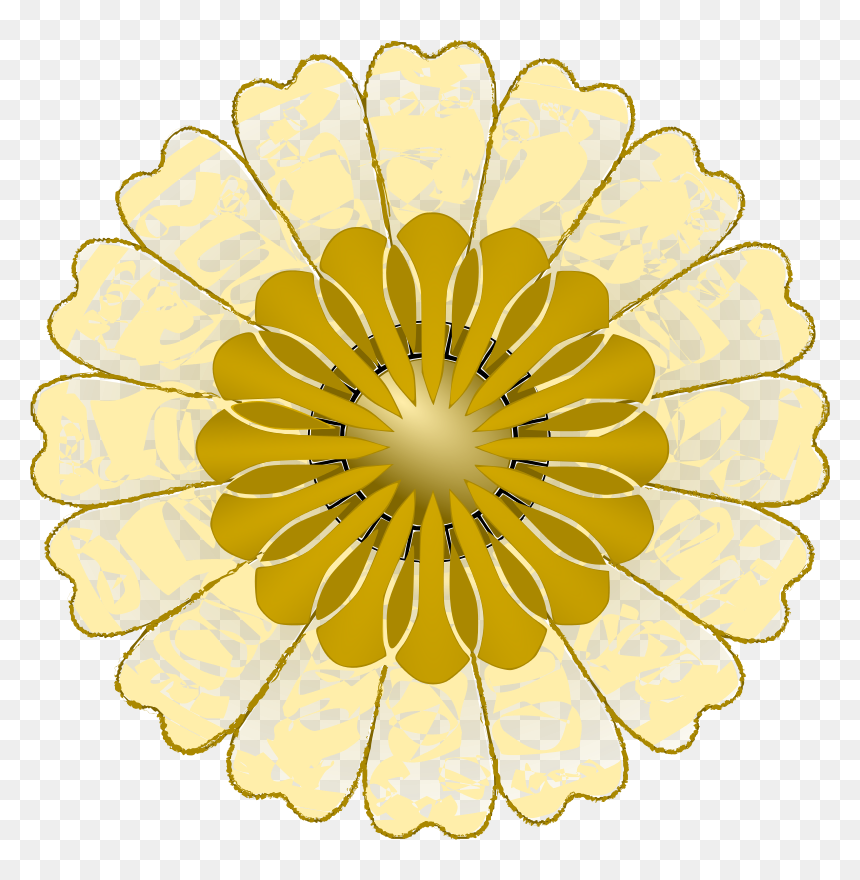 Vector Graphics Of Blossom With Three Circles - Single Flowers Png Clip Art, Transparent Png - golden vector swirl png