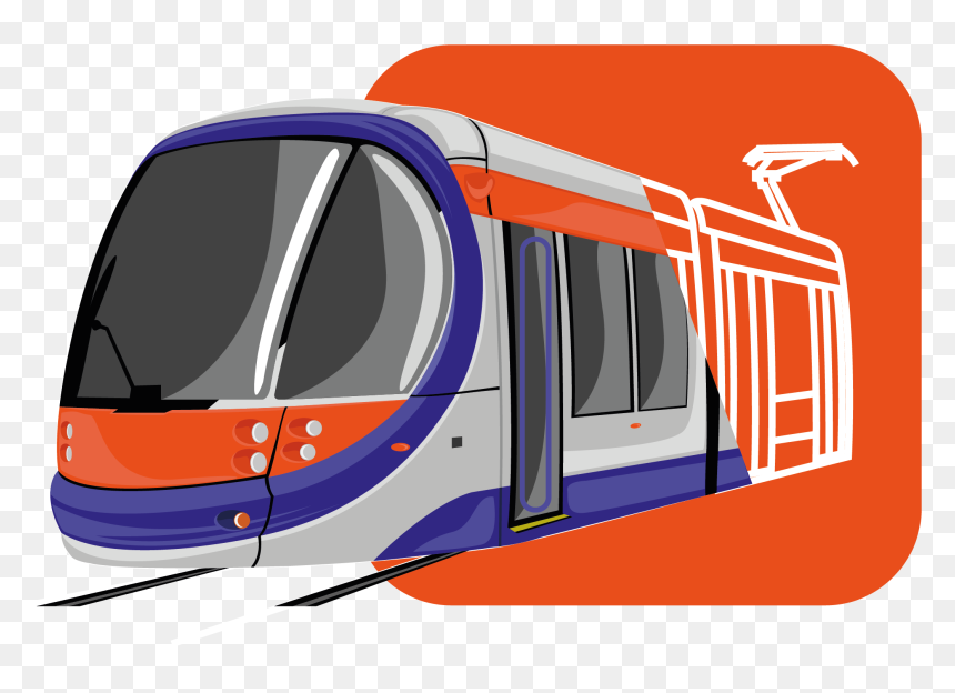 Tram Clipart Train Coach - Trolley, HD Png Download - train png images