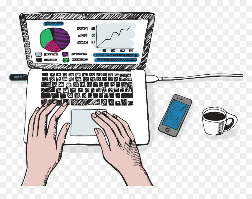 Hand Drawn On Laptop Illustration, HD Png Download - ajit pai png