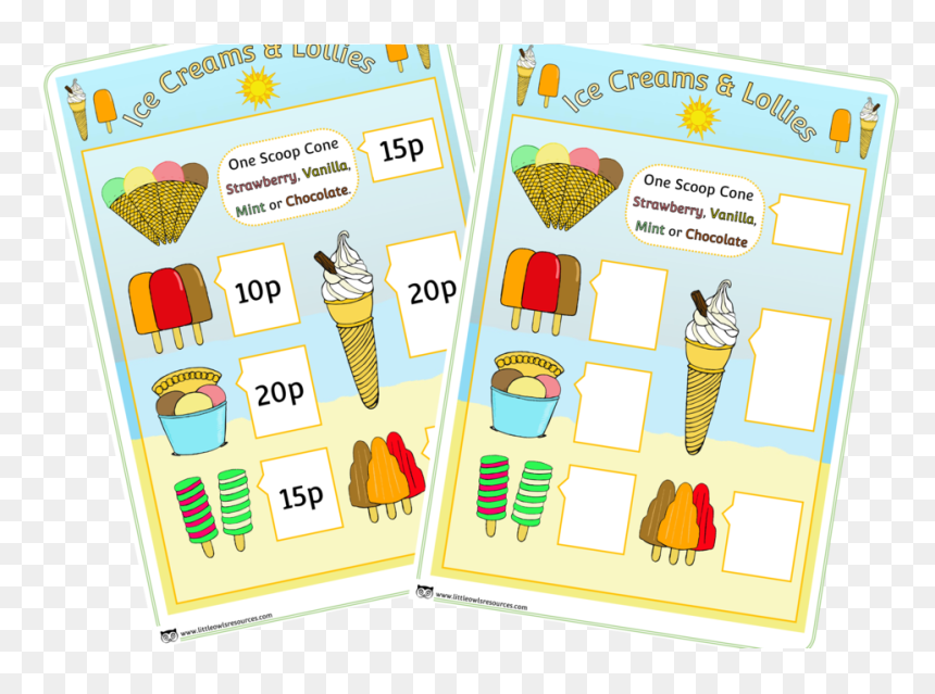 Icecreamshopmenucover - Printable Ice Cream Shop Menu, HD Png Download - menu png