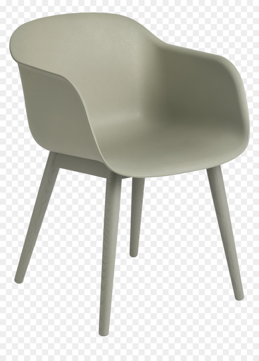 Fiber Armchair Wood Base Master Fiber Armchair Wood - Muuto Fibre Arm Chair, HD Png Download - plastic chair png