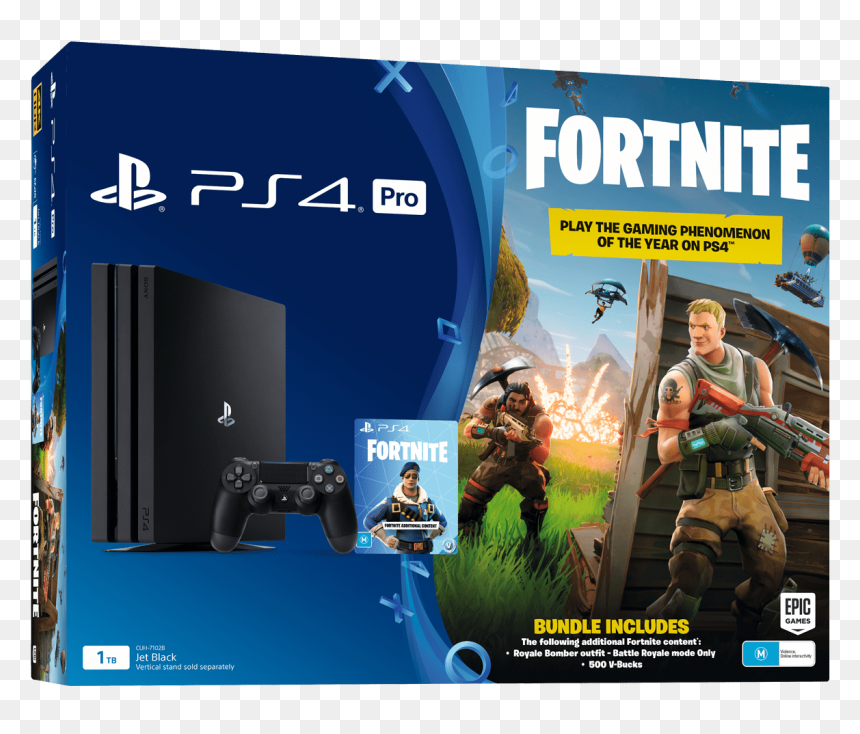 Playstation4 Pro 1tb Console With Fortnite Bonus Digital - Fortnite Ps4 Bundle Release Date, HD Png Download - fortnite default skin png