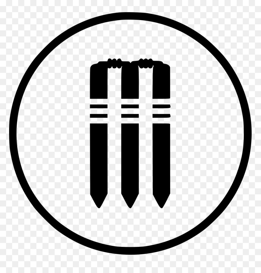 Cricket Stumps Wicket Bails One Day Test - Cricket Logo Wicket Clipart, HD Png Download - cricket vector png
