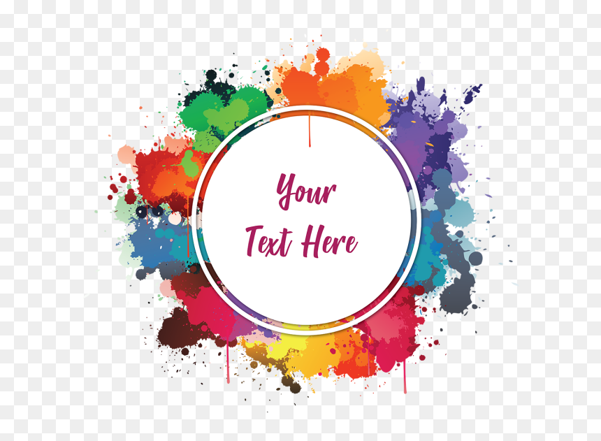 Colourful Watercolor Ink Frame - Frame Colorido Png, Transparent Png - watercolor splatter png