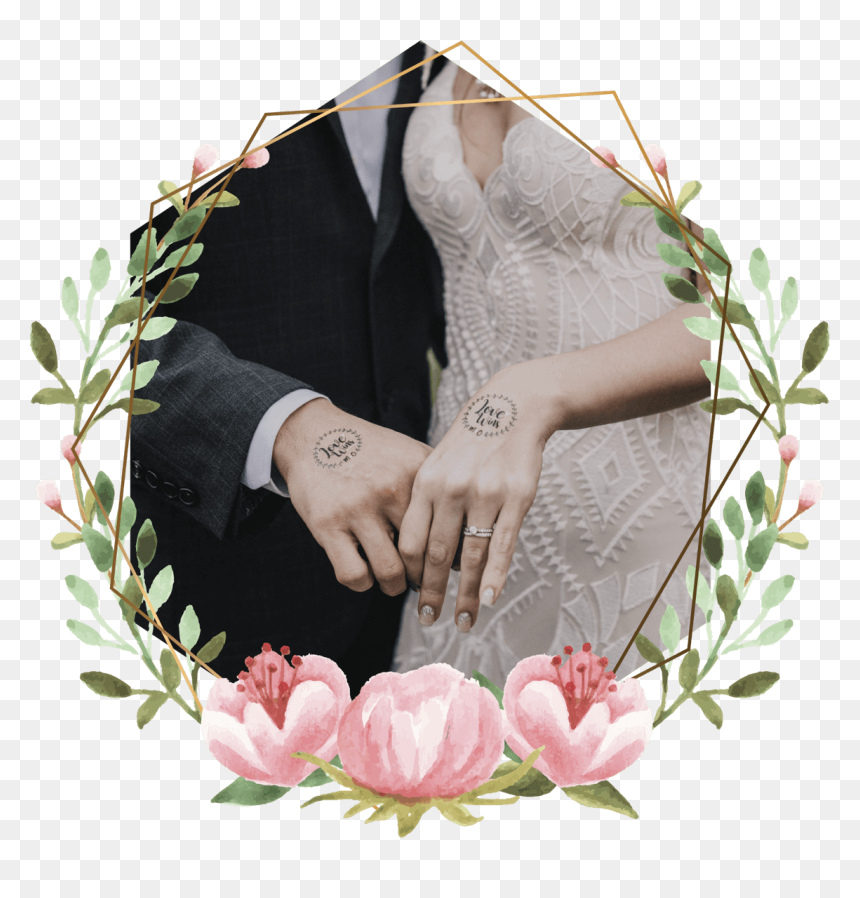 Stylised Photo Of Bride And Groom With Wedding Temporary - 레위기 20 장 24 절, HD Png Download - wedding hands png