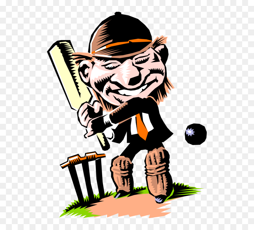Vector Illustration Of British Sport Of Cricket Player - Cricket Clip Art, HD Png Download - cricket vector png