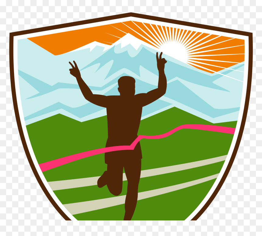 Nx Marathon Runner Frnt Sil Mntn Shield - Marathon Runner, HD Png Download - sheild png