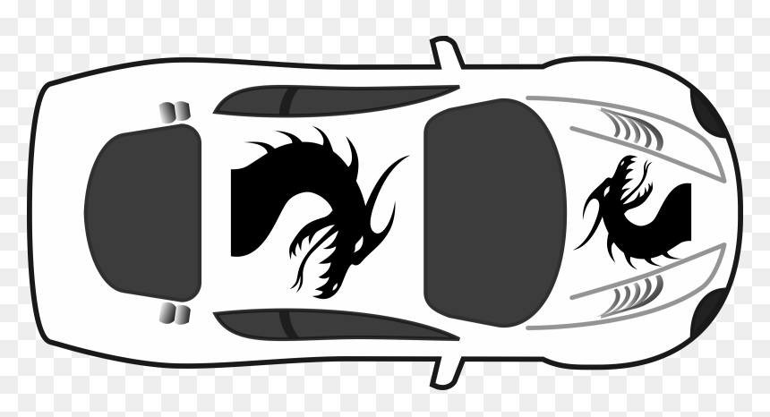 Dragon Paint Job On Car Top View Clip Arts - Car Vector Top View Png, Transparent Png - job png