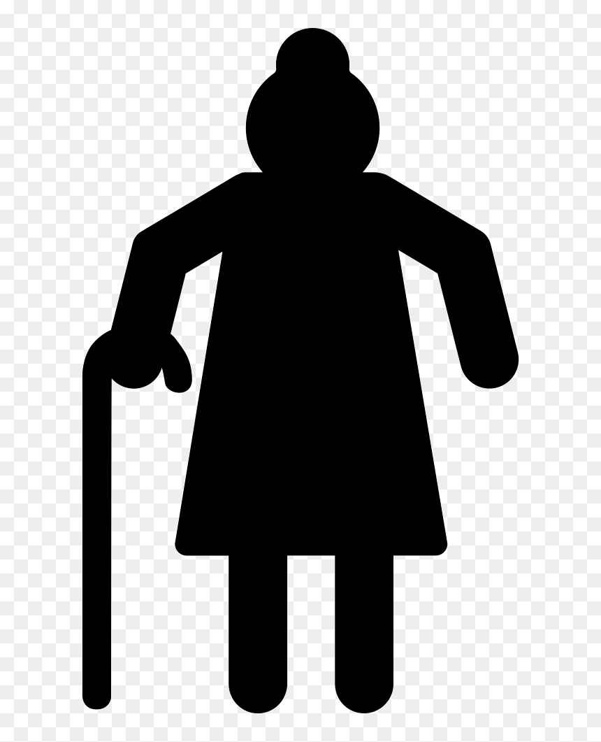 Silhouette At Getdrawings Com - Old Age Symbol, HD Png Download - grandma png
