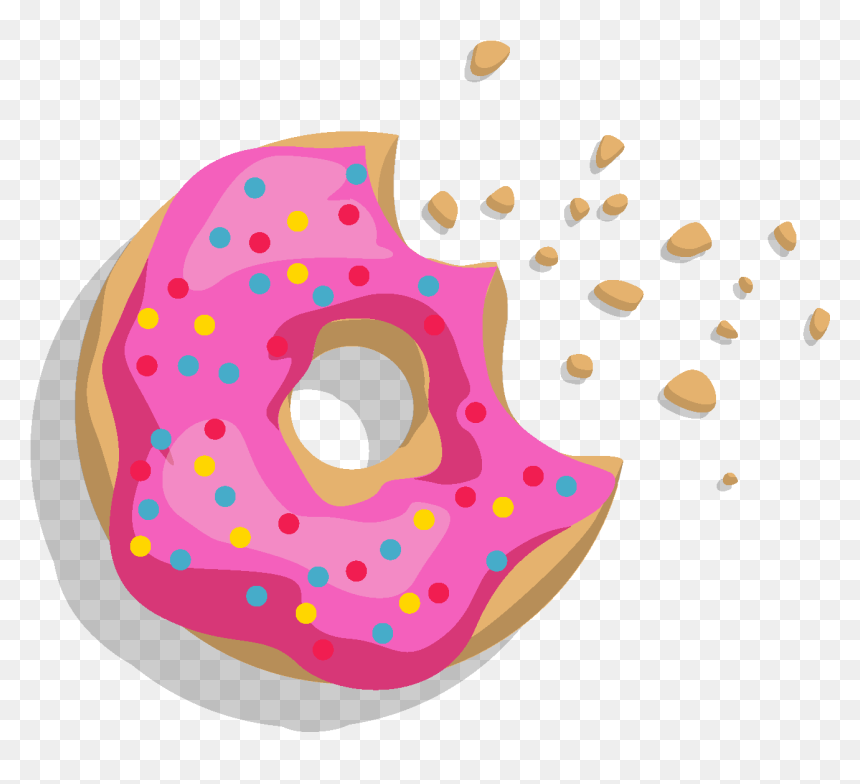 Vector Hand Drawn Pink Jam Donut - Donut Free Vector Png, Transparent Png - doughnut png