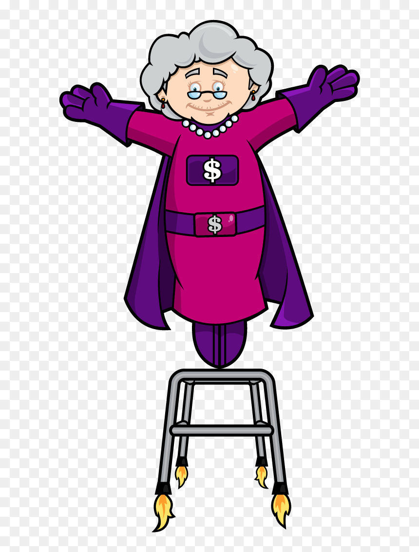 Grandma Clipart Walker - Clipart Super Grandma, HD Png Download - grandma png