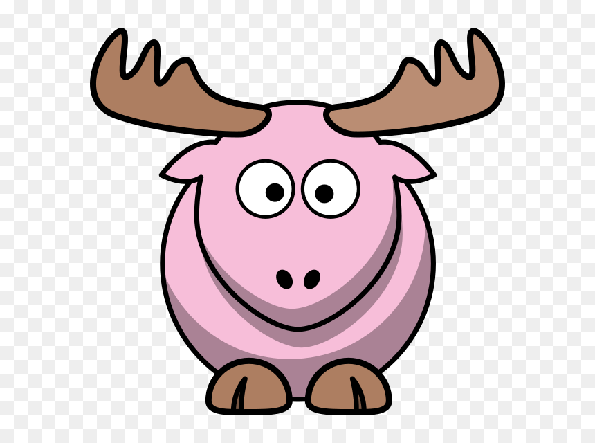 Cartoon Moose Png , Png Download - Pink Moose Clipart, Transparent Png - moose png