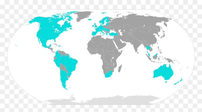 High Resolution World Map Black And White, HD Png Download - tidal png