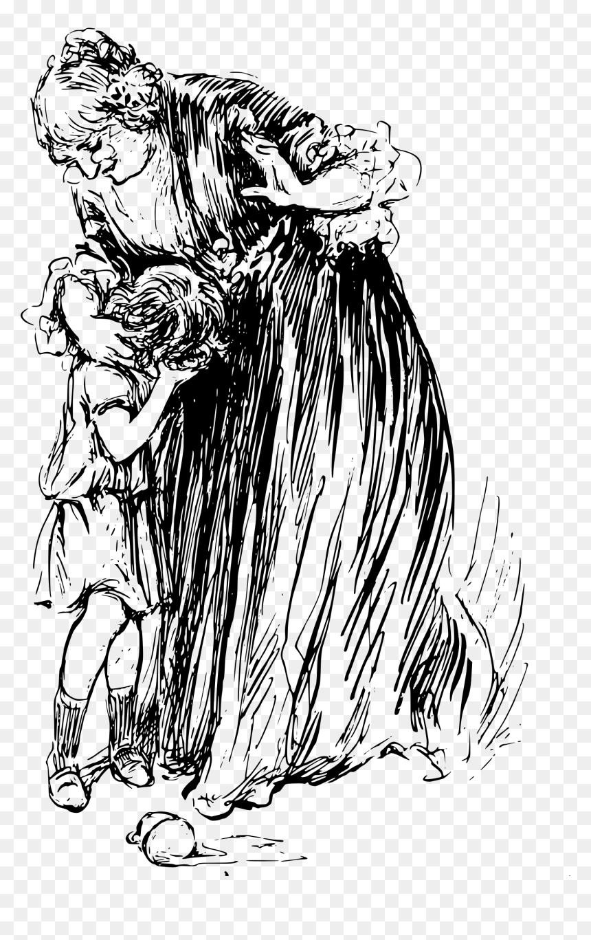 Grandma Comforting A Girl Clip Arts - Art Of Grandmother, HD Png Download - grandma png