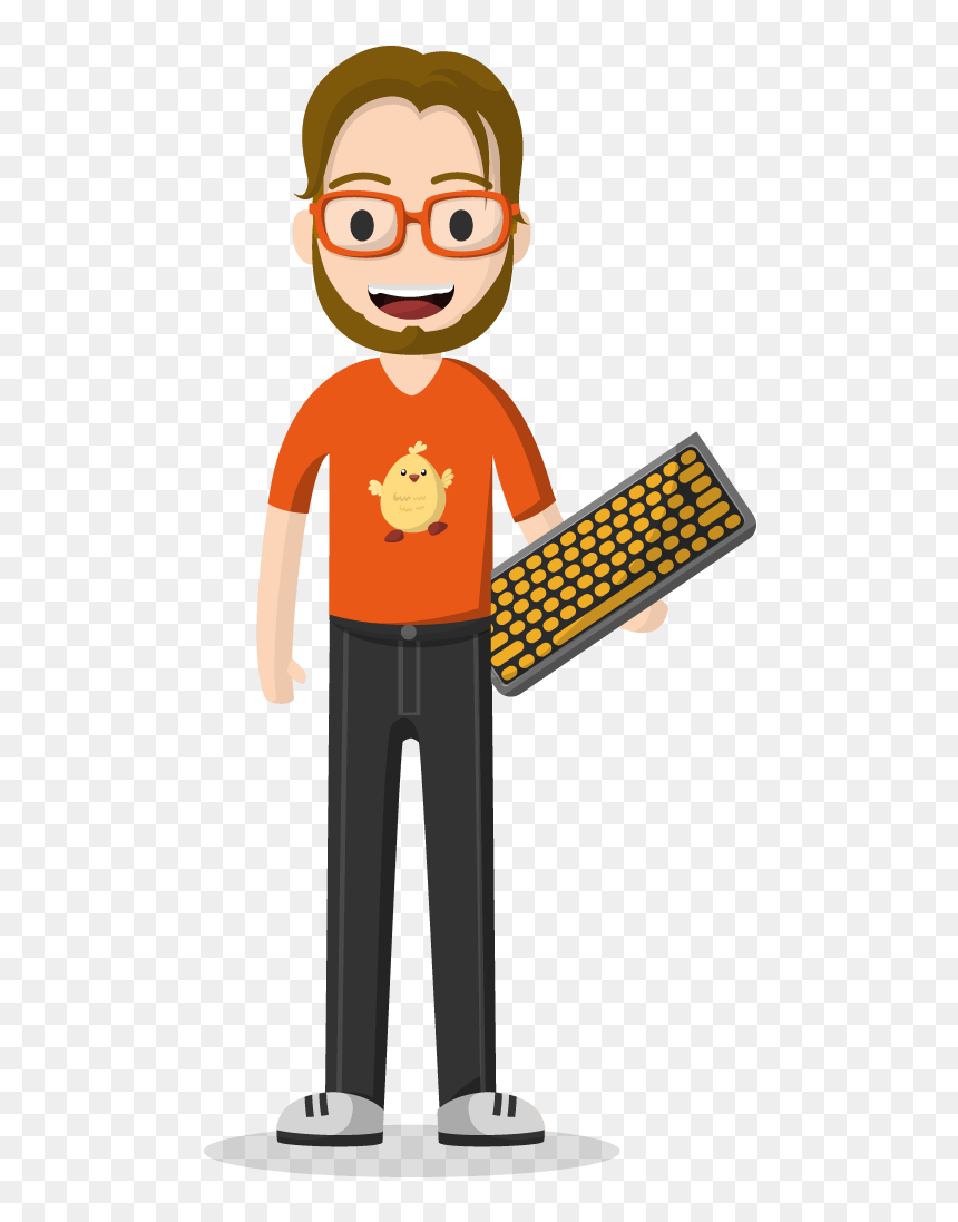 Job Character - Guy Holding Keyboard Vector, HD Png Download - job png