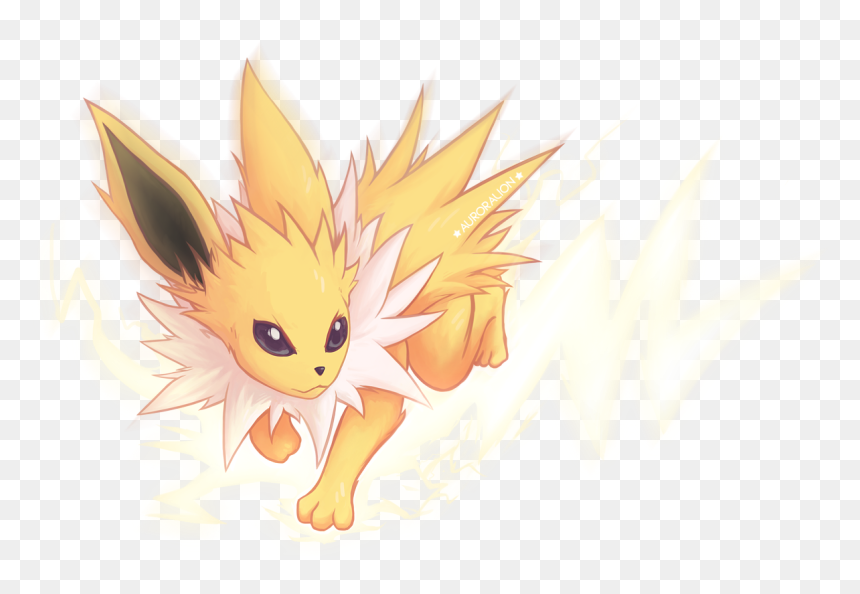 Jolteon Used Thunder Bolt By Auroralion - Anime, HD Png Download - jolteon png