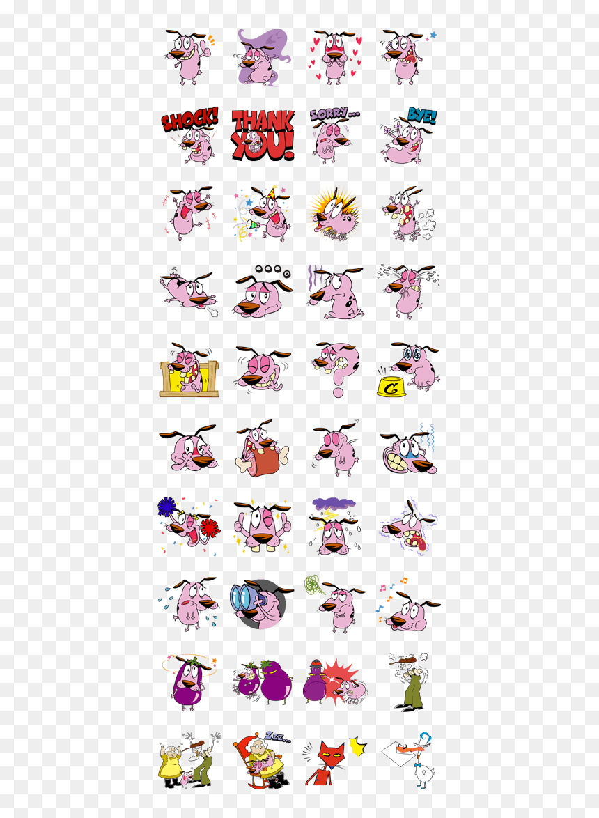 Courage The Cowardly Dog Line Sticker, HD Png Download - courage the cowardly dog png