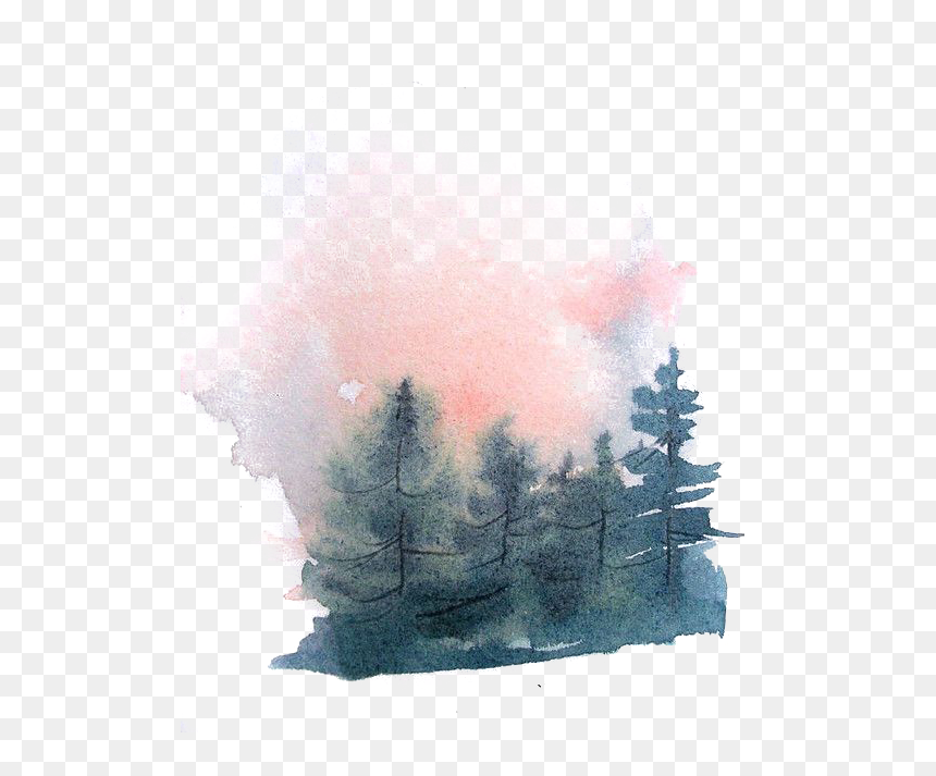 Season Drawing Watercolor - Transparent Watercolor Tree Png, Png Download - landscape png