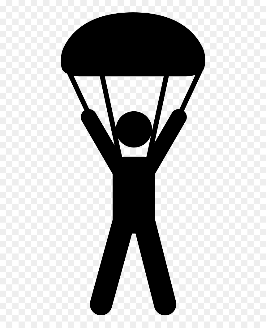 Skydiving Silhouette Falling - Parachute Cupcakes Topper, HD Png Download - falling png