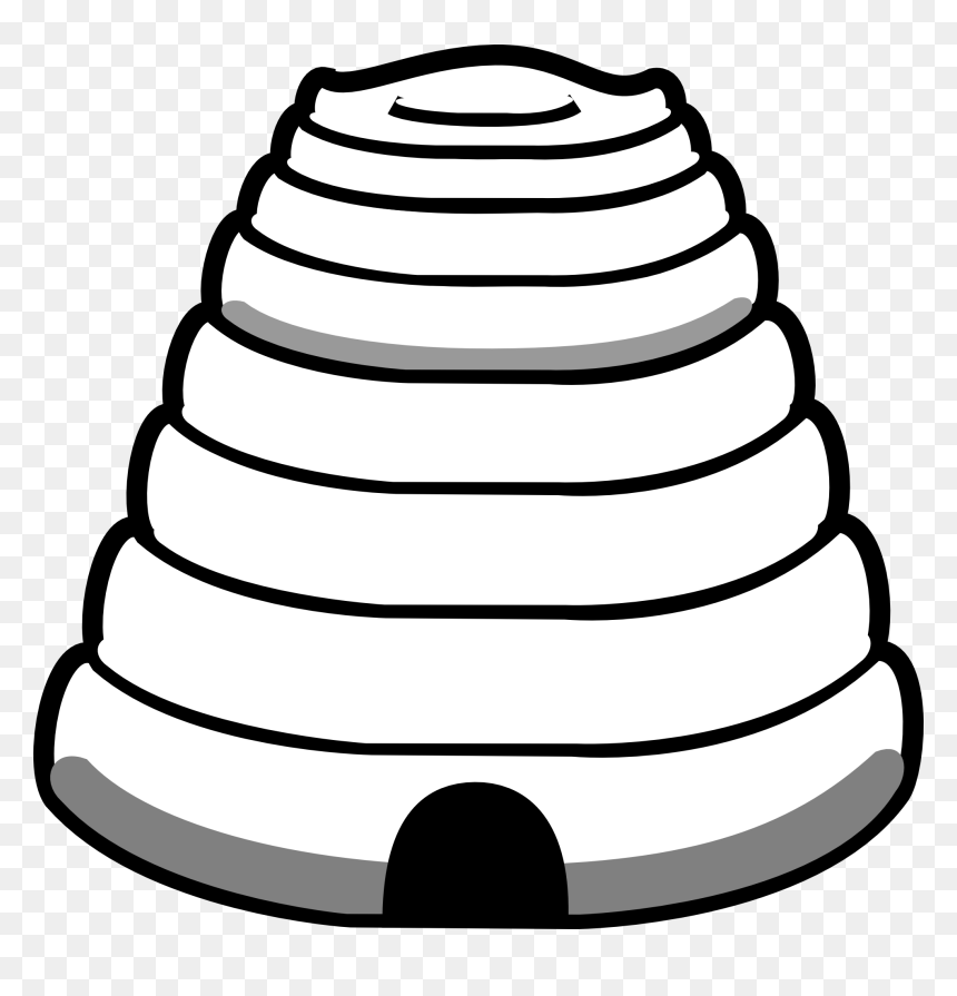 Beehive Clipart Black And White Free Images - Bee Hive Coloring Page, HD Png Download - beehive png
