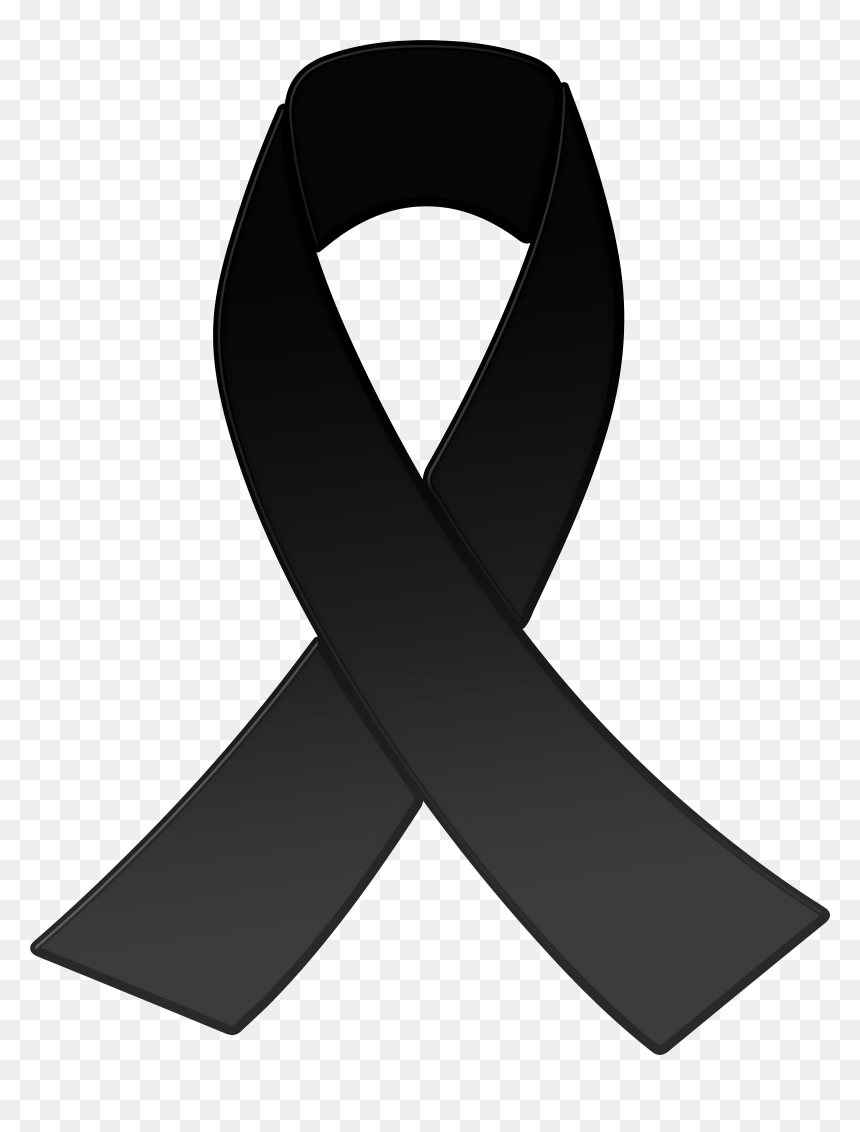 Black Awareness Ribbon Png Clipart, Transparent Png - white ribbon png