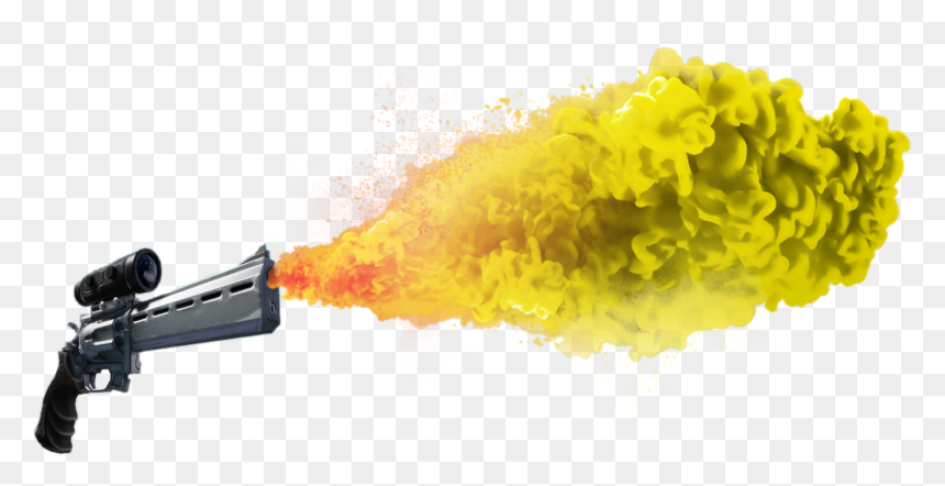 #gun #dust #yellow #colour - Assault Rifle, HD Png Download - gun smoke png