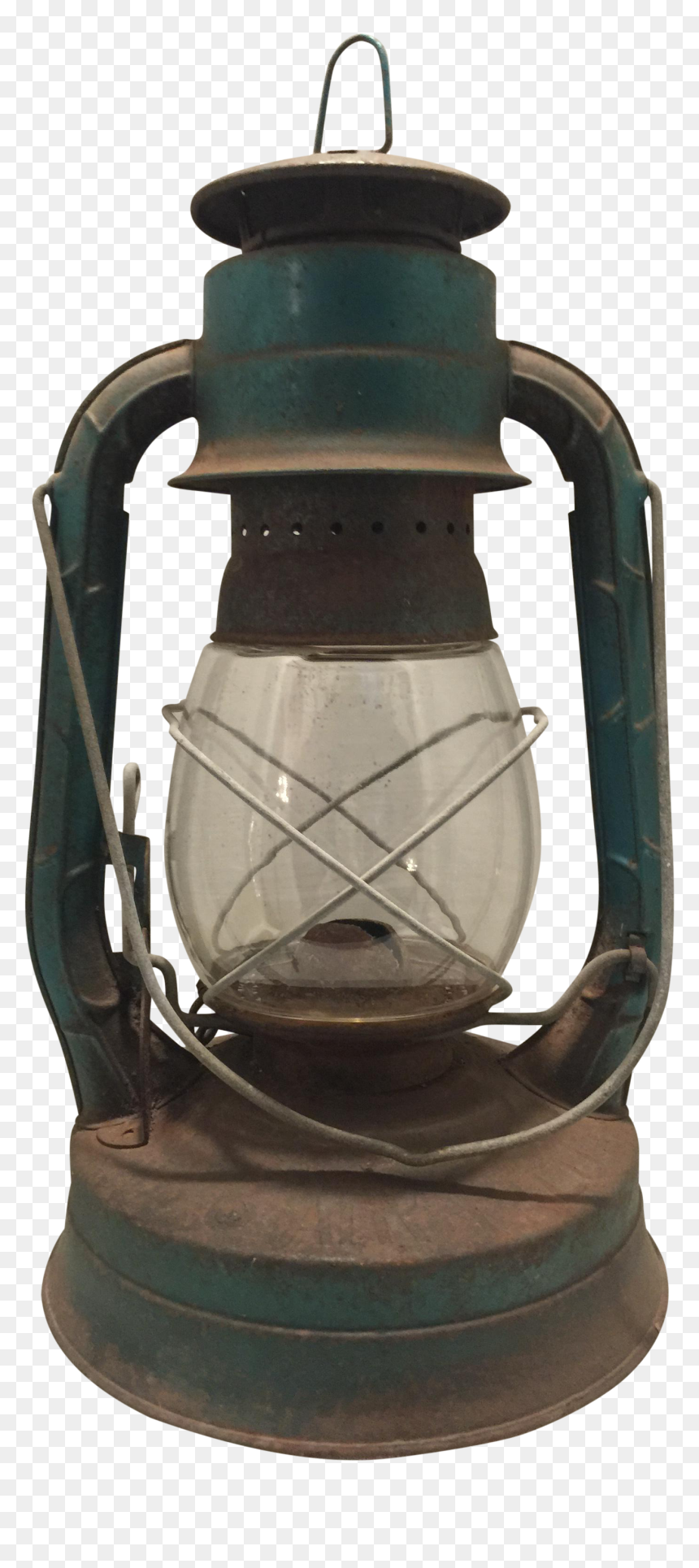 Vintage Dietz Turquoise & Rust Lantern - Antique, HD Png Download - lantern png