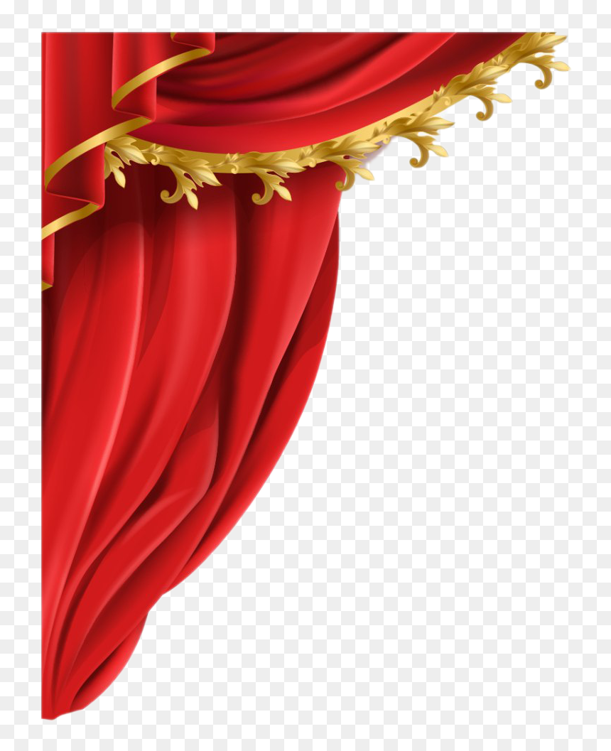 Curtains Transparent, HD Png Download - red curtain png