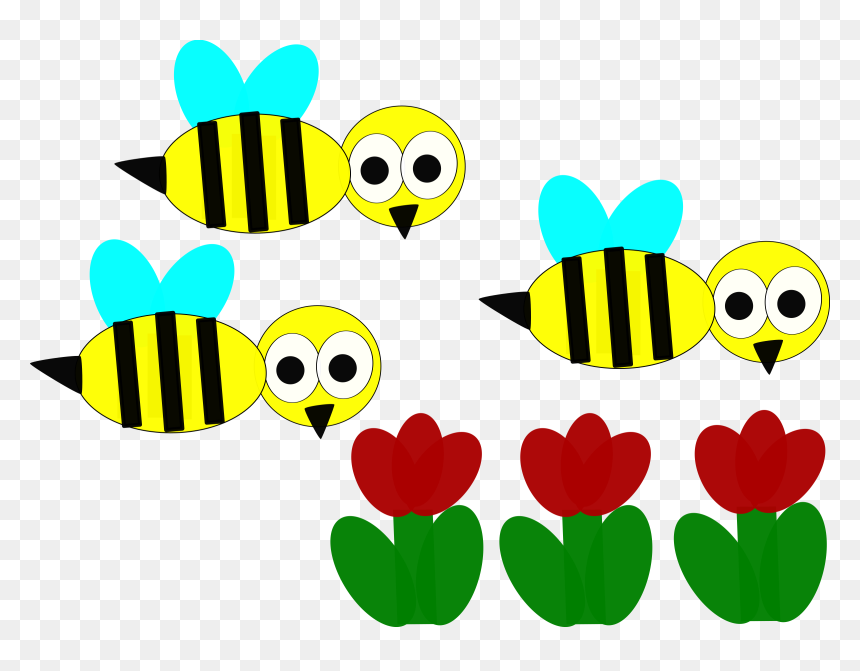 Flowers And Bees Clip Arts - Clip Art Bees And Flowers, HD Png Download - bees png
