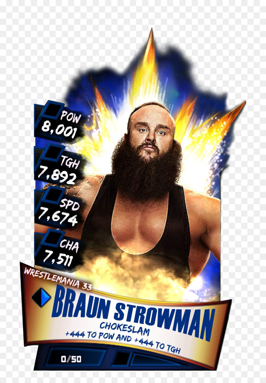 Braunstrowman S3 14 Wrestlemania33 - Wwe Supercard Season 6, HD Png Download - braun strowman png