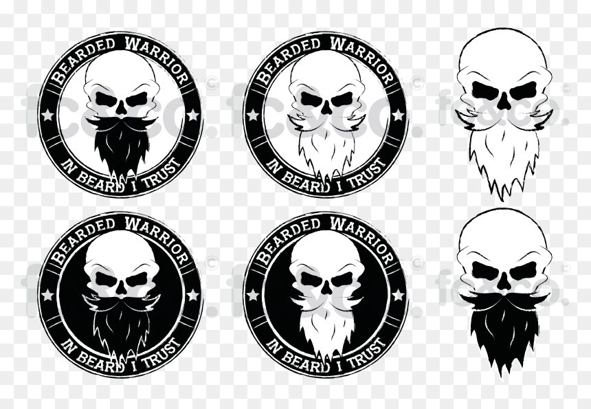 Handdrawn Line Developments - Skull With Beard Png, Transparent Png - white beard png