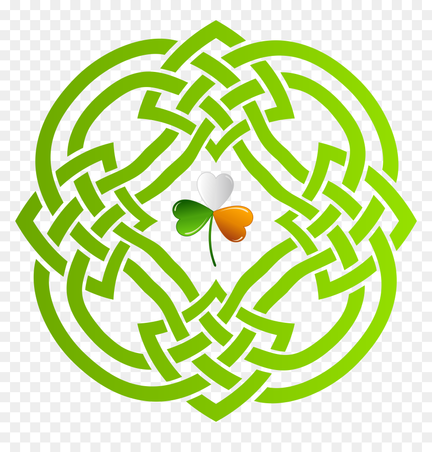 Celtic Knot And Irish Shamrock Transparent Png Clip - Celtic Shamrock Transparent Background, Png Download - celtic cross png
