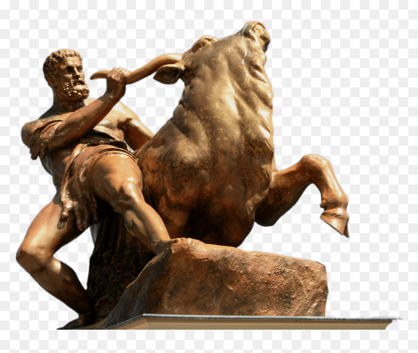Heracles Fighting A Bull Clip Arts - Schwerin, HD Png Download - greek statue png