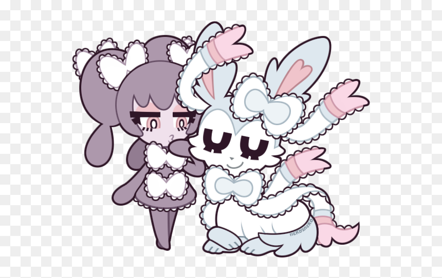Gothorita And Sylveon By Nekozneko - Nekozneko Sylveon, HD Png Download - sylveon png