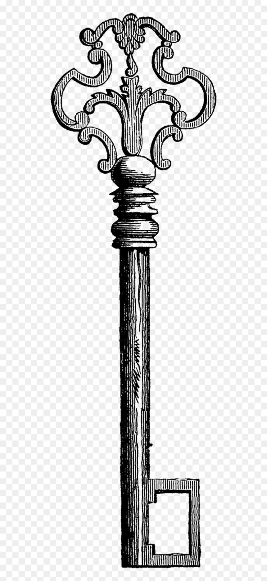 Alice"s Adventures In Wonderland Skeleton Key Drawing - Alice In Wonderland Vintage Clipart, HD Png Download - skeleton key png