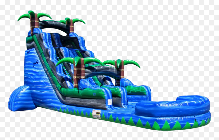 Inflatable Water Slide Obstacle Course, HD Png Download - bounce house png