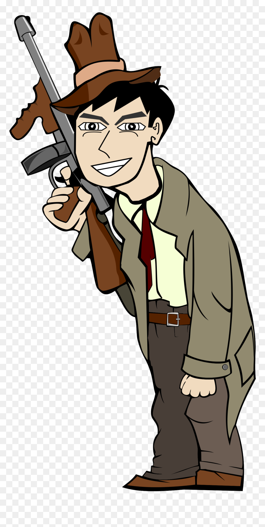 Gangster With A Gun - Gangster Cartoon With No Background, HD Png Download - gangster png