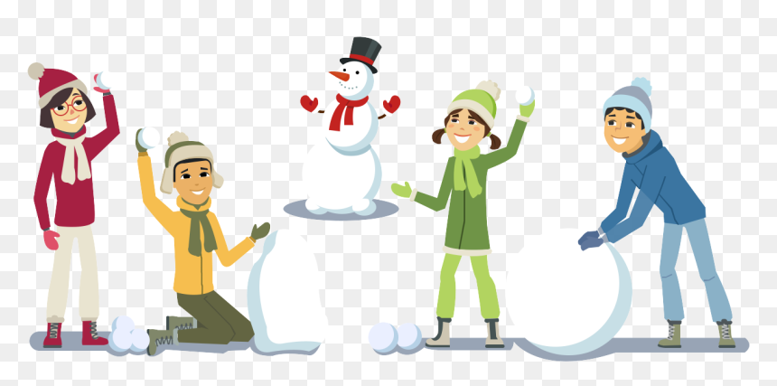 Winter Snowman Playing Snowball - Illustration, HD Png Download - snowball png