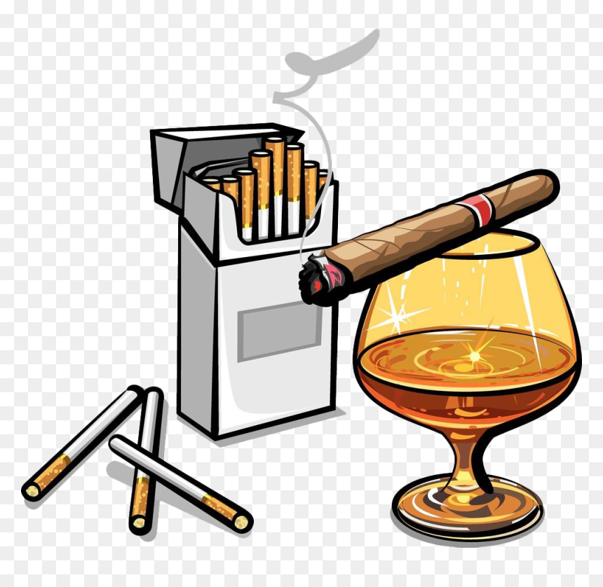 Alcohol Stock Photography Art Hand Painted Box - Alcohol And Tobacco Cartoon, HD Png Download - alcohol png