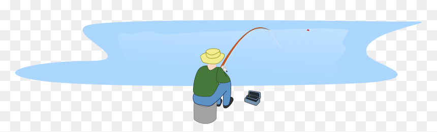 Fisherman Fishing Sitting By A Lake Clip Arts - Fishing Lake Png, Transparent Png - lake png