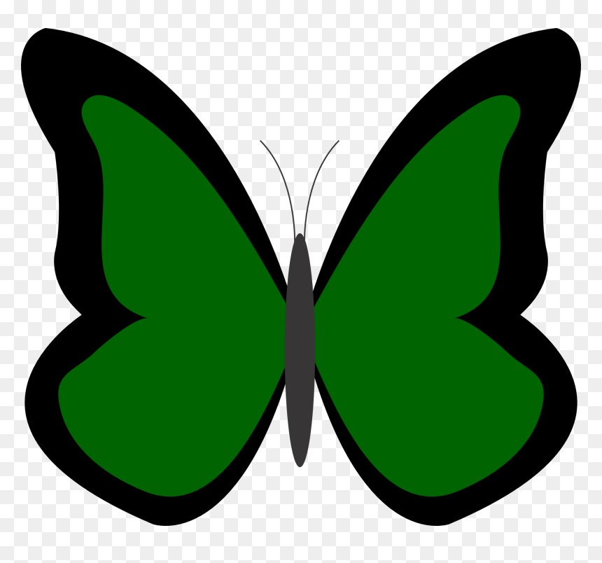 Indigo Clipart Blue Butterfly - Dark Green Butterflies Clipart, HD Png Download - blue butterfly png