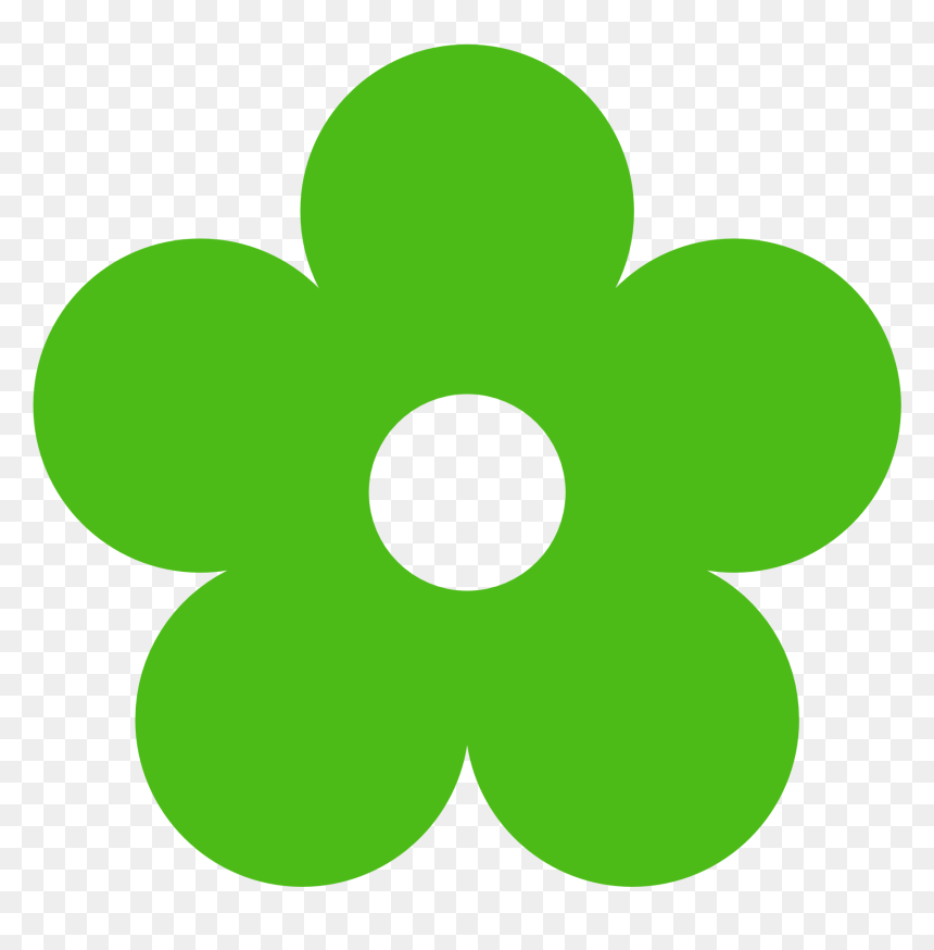Flower Clipart Green - Green Flower Clipart, HD Png Download - greenery png