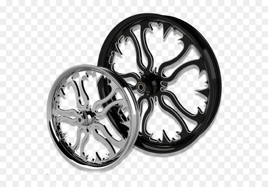 Ring Of Fire Custom Motorcycle Wheels Chrome And Black - Aluminium, HD Png Download - ring of fire png