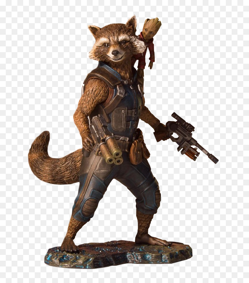 Rocket - Groot And Rocket Statue, HD Png Download - guardians of the galaxy png