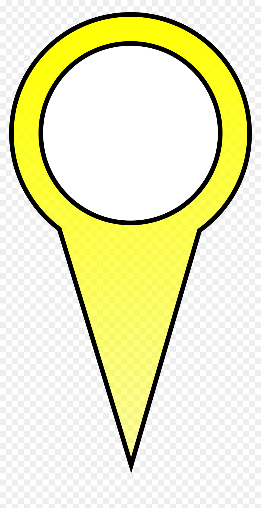 Yellow Map Pin Clip Arts - علامة الدبوس ابيض واسود Png, Transparent Png - map pin png