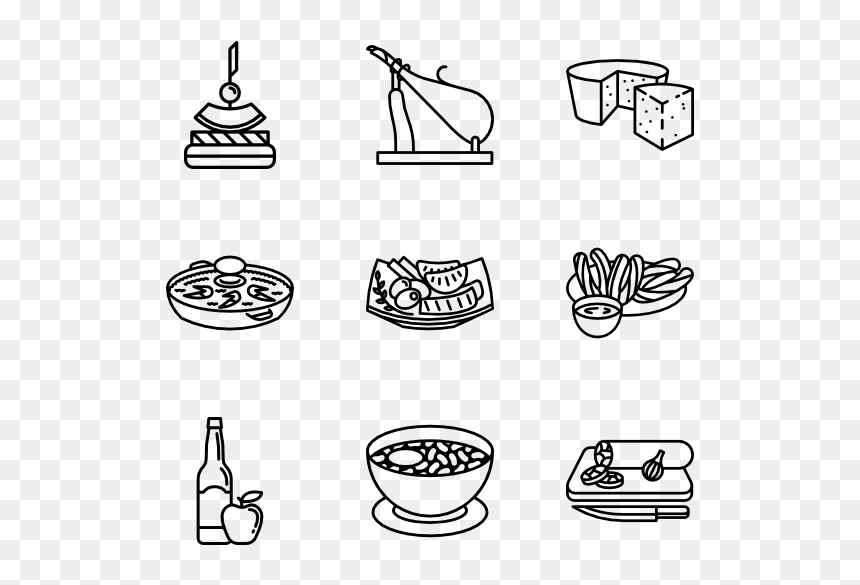 Spanish Food Icons, HD Png Download - food icon png