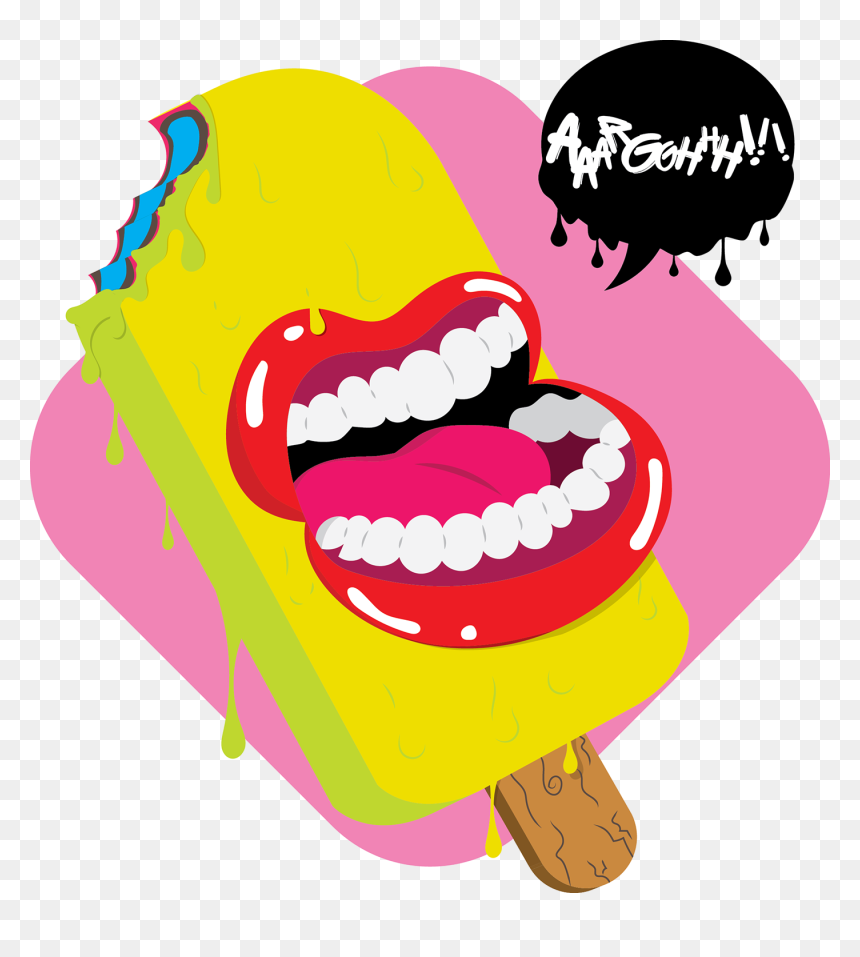 Tongue Clip Fun Vector Black And White - Clip Art, HD Png Download - scream png