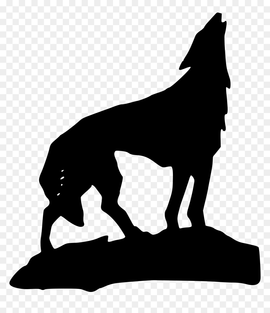 Silhouette,monochrome Photography,carnivoran - Wolf Clip Art, HD Png Download - coyote png